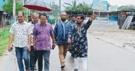 সিলেট সিটি ৩৮ ও ৩৯ ওয়ার্ডে জলাবদ্ধতার কারণ ও প্রতিকারের উপায় নির্ধারণে সংশ্লিষ্ট এলাকা পরিদর্শন